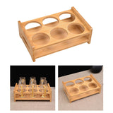 Maxbell Wood Shot Glass Holder Drink Cup Storage Holder for Home Party 6 Hole