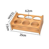 Maxbell Wood Shot Glass Holder Drink Cup Storage Holder for Home Party 6 Hole