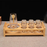 Maxbell Wood Shot Glass Holder Drink Cup Storage Holder for Home Party 7 Hole