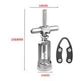 Maxbell Spiral Cross Corkscrew Zinc Alloy Silver Cork Remover Manual for Restaurant Style C