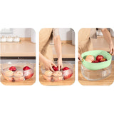 Maxbell Kitchen Colanders Bowl with Handle Sturdy Large Capacity for Cleaning Light Green