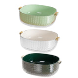 Maxbell Kitchen Colanders Bowl with Handle Sturdy Large Capacity for Cleaning Light Green