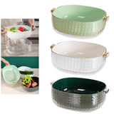 Maxbell Kitchen Colanders Bowl with Handle Sturdy Large Capacity for Cleaning Light Green
