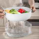 Maxbell Kitchen Colanders Bowl with Handle Sturdy Large Capacity for Cleaning White