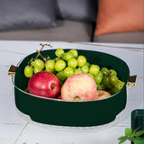 Maxbell Kitchen Colanders Bowl with Handle Sturdy Large Capacity for Cleaning Dark Green