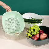 Maxbell Kitchen Colanders Bowl with Handle Sturdy Large Capacity for Cleaning Dark Green