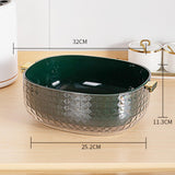 Maxbell Kitchen Colanders Bowl with Handle Sturdy Large Capacity for Cleaning Dark Green