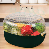 Maxbell Kitchen Colanders Bowl with Handle Sturdy Large Capacity for Cleaning Dark Green