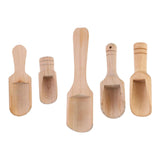 Maxbell 5 Pieces Household Wooden Scoop Condiment Spoon for Kitchen Sugar Cereal