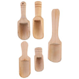 Maxbell 5 Pieces Household Wooden Scoop Condiment Spoon for Kitchen Sugar Cereal