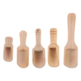Maxbell 5 Pieces Household Wooden Scoop Condiment Spoon for Kitchen Sugar Cereal
