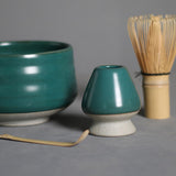 Maxbell Japanese Matcha Whisk Holder Matcha Scoop Ceramics Matcha Whisk Holder Matt green