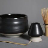 Maxbell Japanese Matcha Whisk Holder Matcha Scoop Ceramics Matcha Whisk Holder black