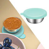 Maxbell Reusable Condiment Cup with Lids Stainless Steel for Kids Lunch Box Picnic Blue