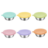 Maxbell Reusable Condiment Cup with Lids Stainless Steel for Kids Lunch Box Picnic Blue