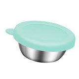 Maxbell Reusable Condiment Cup with Lids Stainless Steel for Kids Lunch Box Picnic Blue
