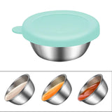 Maxbell Reusable Condiment Cup with Lids Stainless Steel for Kids Lunch Box Picnic Blue