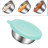 Maxbell Reusable Condiment Cup with Lids Stainless Steel for Kids Lunch Box Picnic Blue