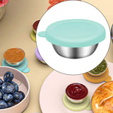 Maxbell Reusable Condiment Cup with Lids Stainless Steel for Kids Lunch Box Picnic Blue