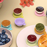 Maxbell Reusable Condiment Cup with Lids Stainless Steel for Kids Lunch Box Picnic Blue