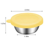 Maxbell Reusable Condiment Cup with Lids Stainless Steel for Kids Lunch Box Picnic Yellow