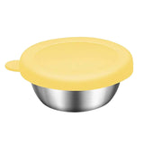 Maxbell Reusable Condiment Cup with Lids Stainless Steel for Kids Lunch Box Picnic Yellow