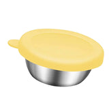 Maxbell Reusable Condiment Cup with Lids Stainless Steel for Kids Lunch Box Picnic Yellow
