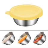 Maxbell Reusable Condiment Cup with Lids Stainless Steel for Kids Lunch Box Picnic Yellow