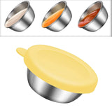 Maxbell Reusable Condiment Cup with Lids Stainless Steel for Kids Lunch Box Picnic Yellow