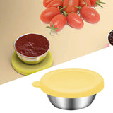 Maxbell Reusable Condiment Cup with Lids Stainless Steel for Kids Lunch Box Picnic Yellow