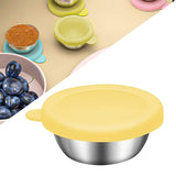 Maxbell Reusable Condiment Cup with Lids Stainless Steel for Kids Lunch Box Picnic Yellow