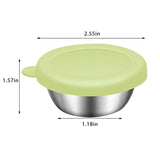Maxbell Reusable Condiment Cup with Lids Stainless Steel for Kids Lunch Box Picnic Green