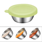 Maxbell Reusable Condiment Cup with Lids Stainless Steel for Kids Lunch Box Picnic Green