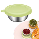 Maxbell Reusable Condiment Cup with Lids Stainless Steel for Kids Lunch Box Picnic Green