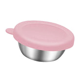 Maxbell Reusable Condiment Cup with Lids Stainless Steel for Kids Lunch Box Picnic Pink