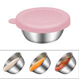 Maxbell Reusable Condiment Cup with Lids Stainless Steel for Kids Lunch Box Picnic Pink