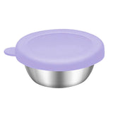 Maxbell Reusable Condiment Cup with Lids Stainless Steel for Kids Lunch Box Picnic Purple