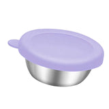Maxbell Reusable Condiment Cup with Lids Stainless Steel for Kids Lunch Box Picnic Purple