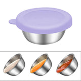Maxbell Reusable Condiment Cup with Lids Stainless Steel for Kids Lunch Box Picnic Purple