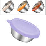 Maxbell Reusable Condiment Cup with Lids Stainless Steel for Kids Lunch Box Picnic Purple