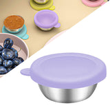 Maxbell Reusable Condiment Cup with Lids Stainless Steel for Kids Lunch Box Picnic Purple