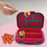 Maxbell Sealed Lunch Containers Fruits Container 4 Compartments for Home Work Travel Red