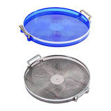 Maxbell Portable Vanity Tray Display Serving Tray with Handle for Desktop Decor Blue