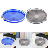 Maxbell Portable Vanity Tray Display Serving Tray with Handle for Desktop Decor Blue