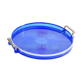 Maxbell Portable Vanity Tray Display Serving Tray with Handle for Desktop Decor Blue