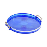 Maxbell Portable Vanity Tray Display Serving Tray with Handle for Desktop Decor Blue