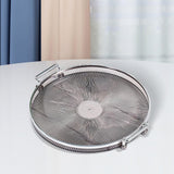 Maxbell Portable Vanity Tray Display Serving Tray with Handle for Desktop Decor Gray