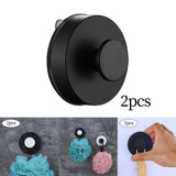 Maxbell 2x Aluminum Alloy Suction Cup Hooks Decorative for Restroom Pantry Office Black
