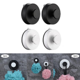 Maxbell 2x Aluminum Alloy Suction Cup Hooks Decorative for Restroom Pantry Office Black