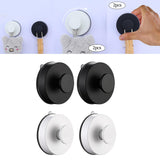 Maxbell 2x Aluminum Alloy Suction Cup Hooks Decorative for Restroom Pantry Office Black